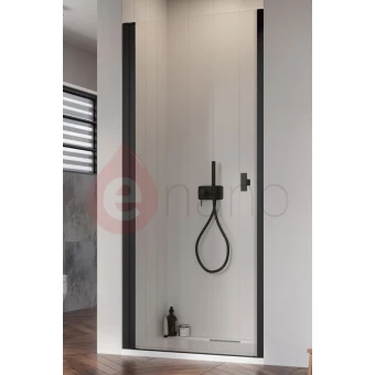 Czarne drzwi prysznicowe wnękowe 80x200 Radaway NES 8 BLACK DWJ I lewe