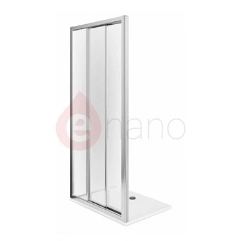 Drzwi 3-elementowe 100x190 cm, szkło przezroczyste Koło First srebrny połysk