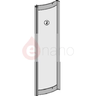Drzwi kompletne, środkowe do kabiny półokrągłej CKPG 80 cm, szkło wzór 209, profil biały Koło PIONIER A000018