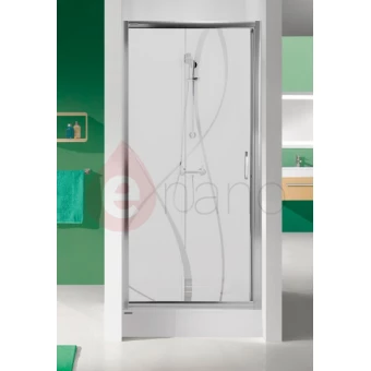 Drzwi natryskowe przesuwne 100 szkło GY, profil srebrny błyszczący Sanplast D2/TX5