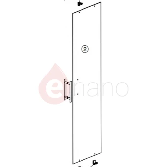 Drzwi prawe do kabiny kwadratowej WKDK 90 cm, szkło przezroczyste, profil srebrny Koło GEO 6 EASY G70012XX