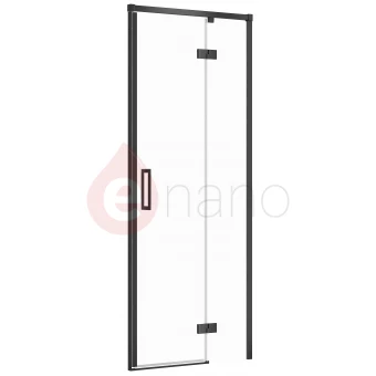 Drzwi prysznicowe 80x195 Cersanit LARGA czarne/prawe