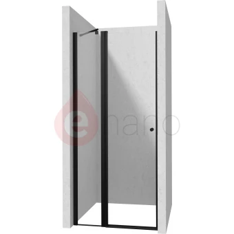 Drzwi prysznicowe 90 cm uchylne Deante KERRIA PLUS NERO czarne mat