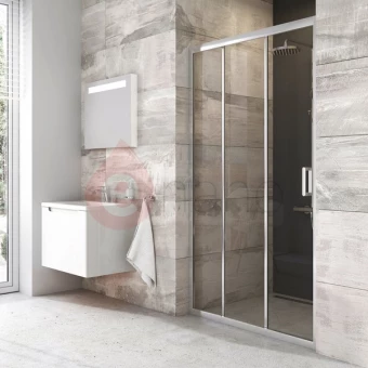 Drzwi prysznicowe BLDP3-100 Ravak BLIX aluminium + transparent