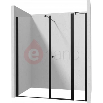 Drzwi prysznicowe do wnęki 120cm Deante KERRIA PLUS NERO d/uchylne 80 + ścianka 40 czarny mat