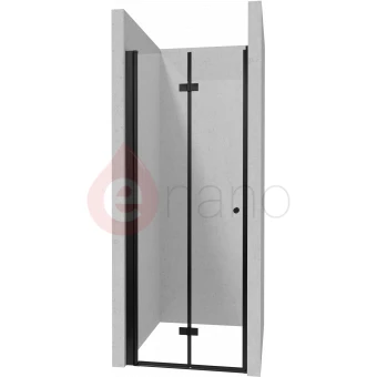 Drzwi prysznicowe do wnęki 80cm Deante KERRIA PLUS NERO pojedyncze drzwi składane czarny mat