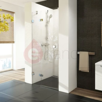 Drzwi prysznicowe, otwierane, dwuczęściowe 100x195 L profil chrom, szkło transparent Ravak BRILLIANT