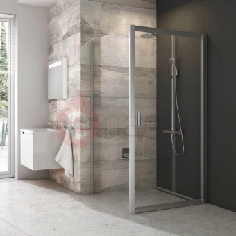 Drzwi prysznicowe przesuwne 2-elementowe 117x121x190 cm profil satynowy, szkło grape Ravak BDLP2-120