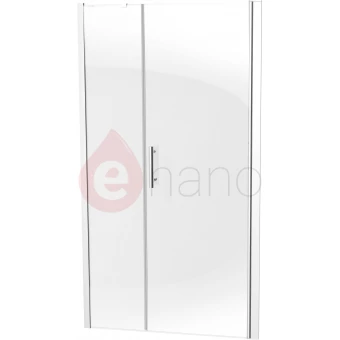 Drzwi prysznicowe uchylne do wnęki 110x200, profil chrom błyszczący, szkło transparentne z powłoką Deante MOON
