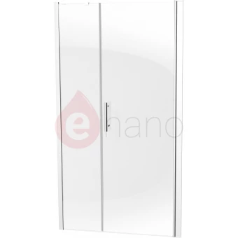 Drzwi prysznicowe uchylne do wnęki 120x200, profil chrom błyszczący, szkło transparentne z powłoką Deante MOON