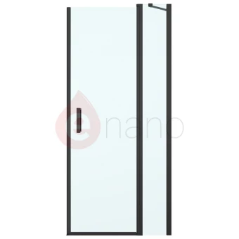 Drzwi prysznicowe wnękowe 80 cm Oltens VERDAL czarne mat