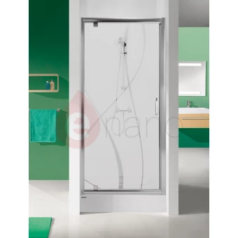 Drzwi skrzydłowe 90 cm profil srebrny matowy, szkło cora Sanplast TX