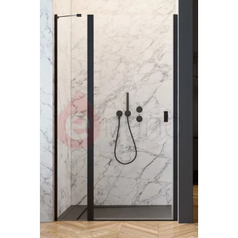 Drzwi prysznicowe wnękowe 110 cm Radaway NES 8 BLACK DWJ II czarne/lewe
