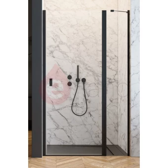 Drzwi prysznicowe wnękowe 110 cm Radaway NES 8 BLACK DWJ II czarne/prawe