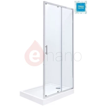 Drzwi wnękowe przesuwne 110x195 cm szkło transparentne 6 mm z powłoką MaxiClean Roca TOWN