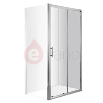 Drzwi prysznicowe wnękowe przesuwne 120x195 cm profil chrom, szkło transparentne 6 mm Deante CYNIA