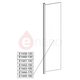 Element stały, prosty do drzwi przesuwnych nawannowych D2-W/TX5 140 cm, szkło hartowane Sanplast TX 660-E1441