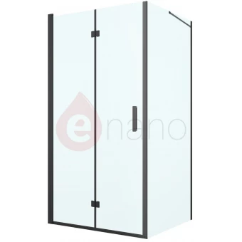Kabina prysznicowa kwadratowa 100x100 drzwi + ścianka Oltens HALLAN czarna mat
