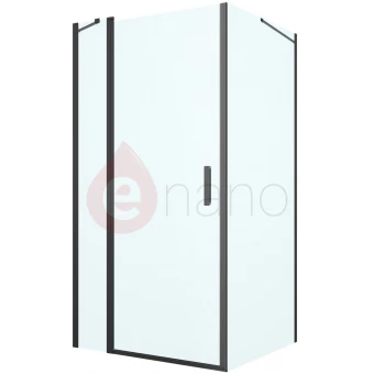 Kabina prysznicowa kwadratowa 100x100 drzwi + ścianka Oltens VERDAL czarna mat