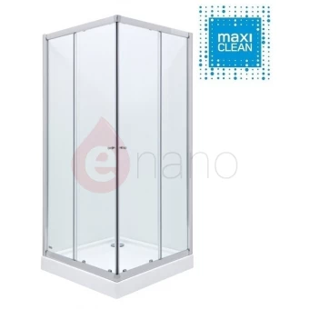Kabina prysznicowa kwadratowa 80x185 cm szkło transparentne 6 mm Roca CITY-N SQUARE