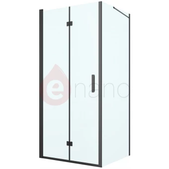 Kabina prysznicowa kwadratowa 90x90 drzwi + ścianka Oltens HALLAN czarna mat