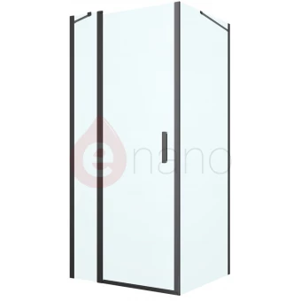 Kabina prysznicowa kwadratowa 90x90 drzwi + ścianka Oltens VERDAL czarna mat