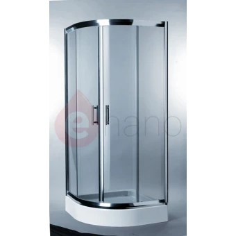 Kabina prysznicowa półokrągła 80 cm Omnires HEALTH profil aluminium szczotkowane szkło grafitowe