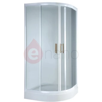 Kabina prysznicowa półokrągła 90 Omnires HEALTH JK2809 szkło przezroczyste, profil biały