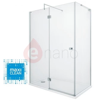 Kabina prysznicowa prostokątna 140x70x185 cm szkło transparentne 8 mm z powłoką MaxiClean Roca METROPOLIS PLAZA