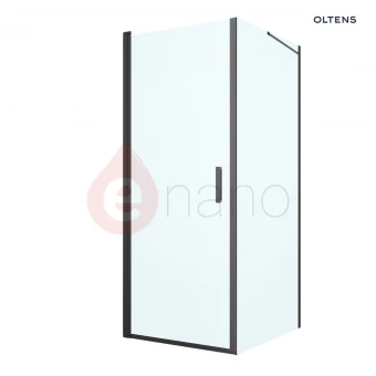 Kabina prysznicowa prostokątna 80x100 drzwi + ścianka Oltens RINNAN czarna mat