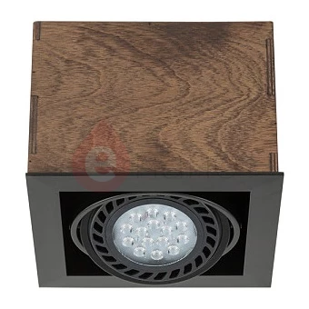 Lampa punktowa Nowodvorski BOX ANTIQUE I ciemne drewno/czarna