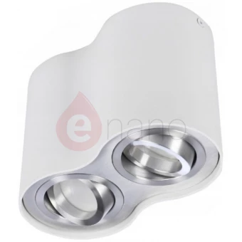 Lampa sufitowa Azzardo BROSS biała/aluminium 2-punktowa