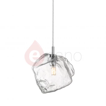 Lampa wisząca 17 cm Zuma Line ROCK srebrna / transparent