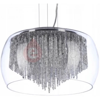 Lampa wisząca 40 cm Azzardo REGO chrom / transparentny / kryształ