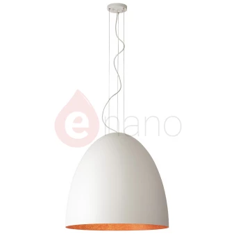 Lampa wisząca XL Nowodworski EGG biała/miedziana