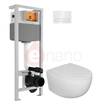 Zestaw podtynkowy WC Excellent  BULL/FLARO przycisk GRAVIO biały