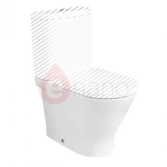 Miska WC do kompaktu Rimless 60 cm, wersja przyścienna BTW, o/podwójny Roca GAP ROUND