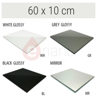 Półka szklana 60x10 MCJ FLAT/BEND glossy/mirror