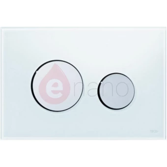 Przycisk spłukujący ze szkła do WC Tece TECEloop szkło białe, przyciski chrom połysk