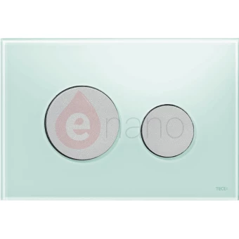Przycisk spłukujący ze szkła do WC Tece TECEloop szkło zielone, przyciski chrom matowy