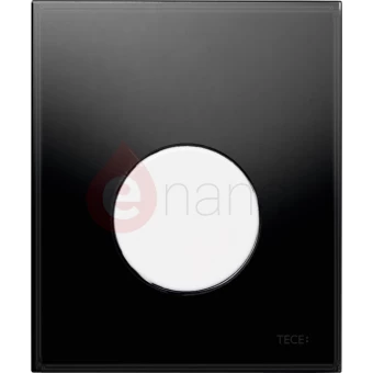 Przycisk spłukujący ze szkła do pisuaru Tece TECEloop szkło czarne, przycisk biały