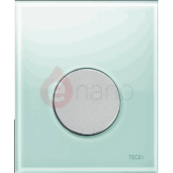 Przycisk spłukujący ze szkła do pisuaru Tece TECEloop szkło zielone, przycisk chrom matowy