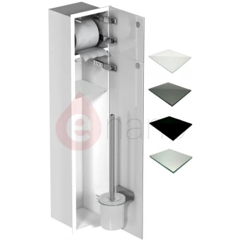Schowek WC 80 cm biały MCJ FLAT glossy/mirror/2xdrzwi