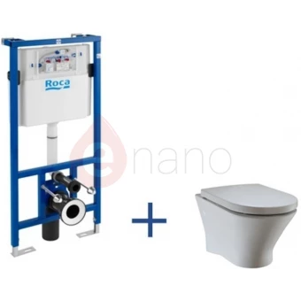 Stelaż podtynkowy + miska WC Nexo Maxi Clean podwieszana do zabudowy lekkiej Roca