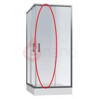Szyba do drzwi kabiny prysznicowej kwadratowej 80x190 cm ONEGA, szkło czyste Cersanit S900-2481