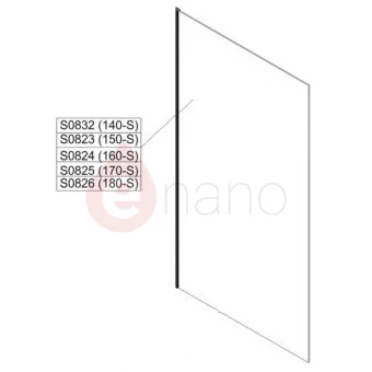 Szyba do kabiny prostokątnej 150 cm, szkło hartowane Sanplast SPACE LINE 660-S0823