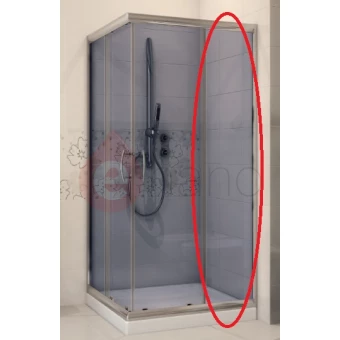Szyba do ścianki stałej kabiny prysznicowej kwadratowej 90x185 cm INEBA, szkło grafitowe Cersanit S900-2445