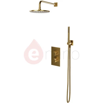 Termostatyczny system prysznicowy podtynkowy Omnires CONTOUR złoty szczotkowany