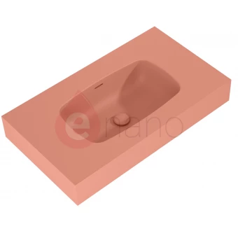 Umywalka ścienna marmurowa 80 cm Elita DIMPLE terra pink matt