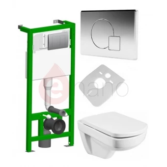 Zestaw podtynkowy KFA MERO: miska WC + deska wolnoopadająca + przycisk spłukujący VICTORIA